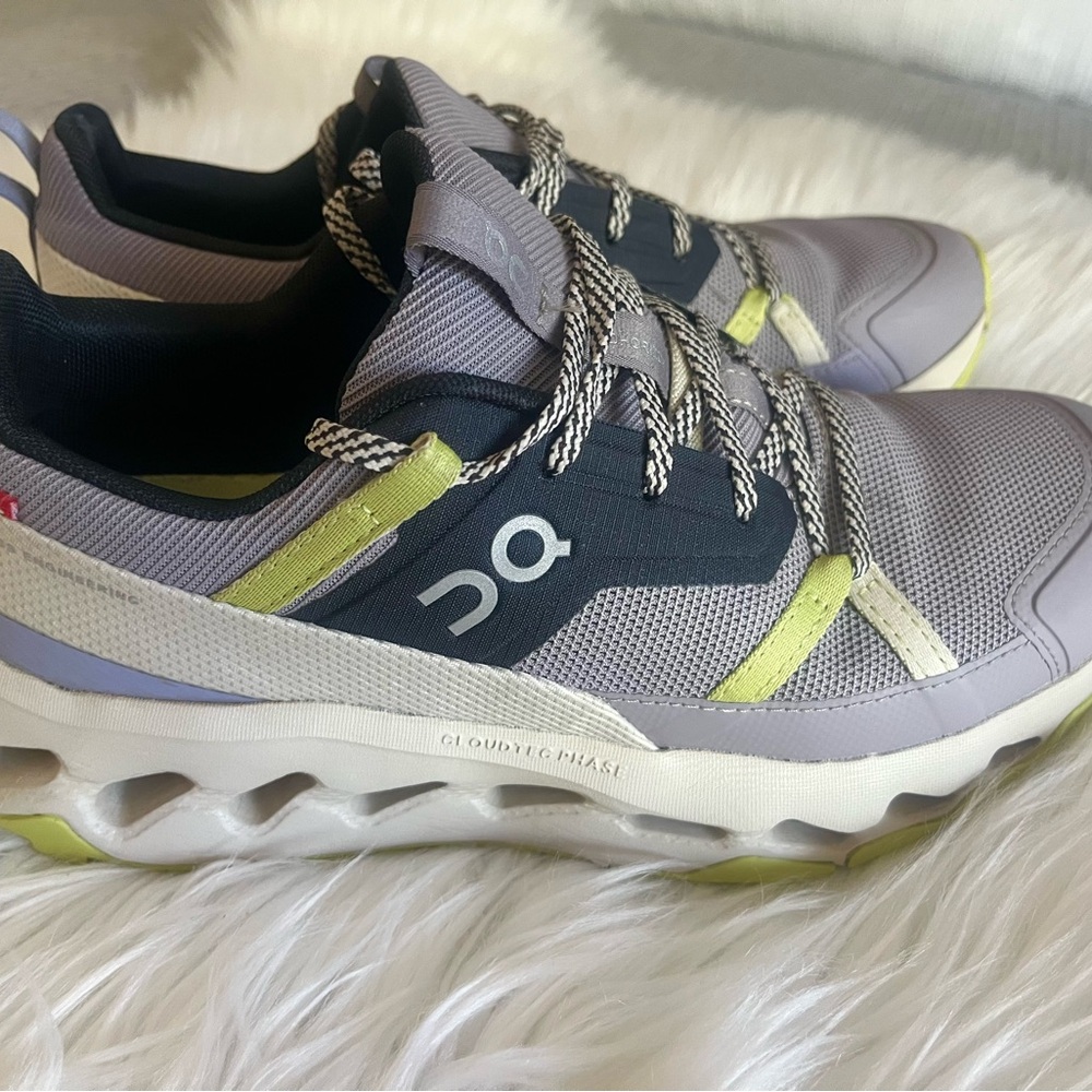 On Running Sneakers in Lavender Navy and Lime